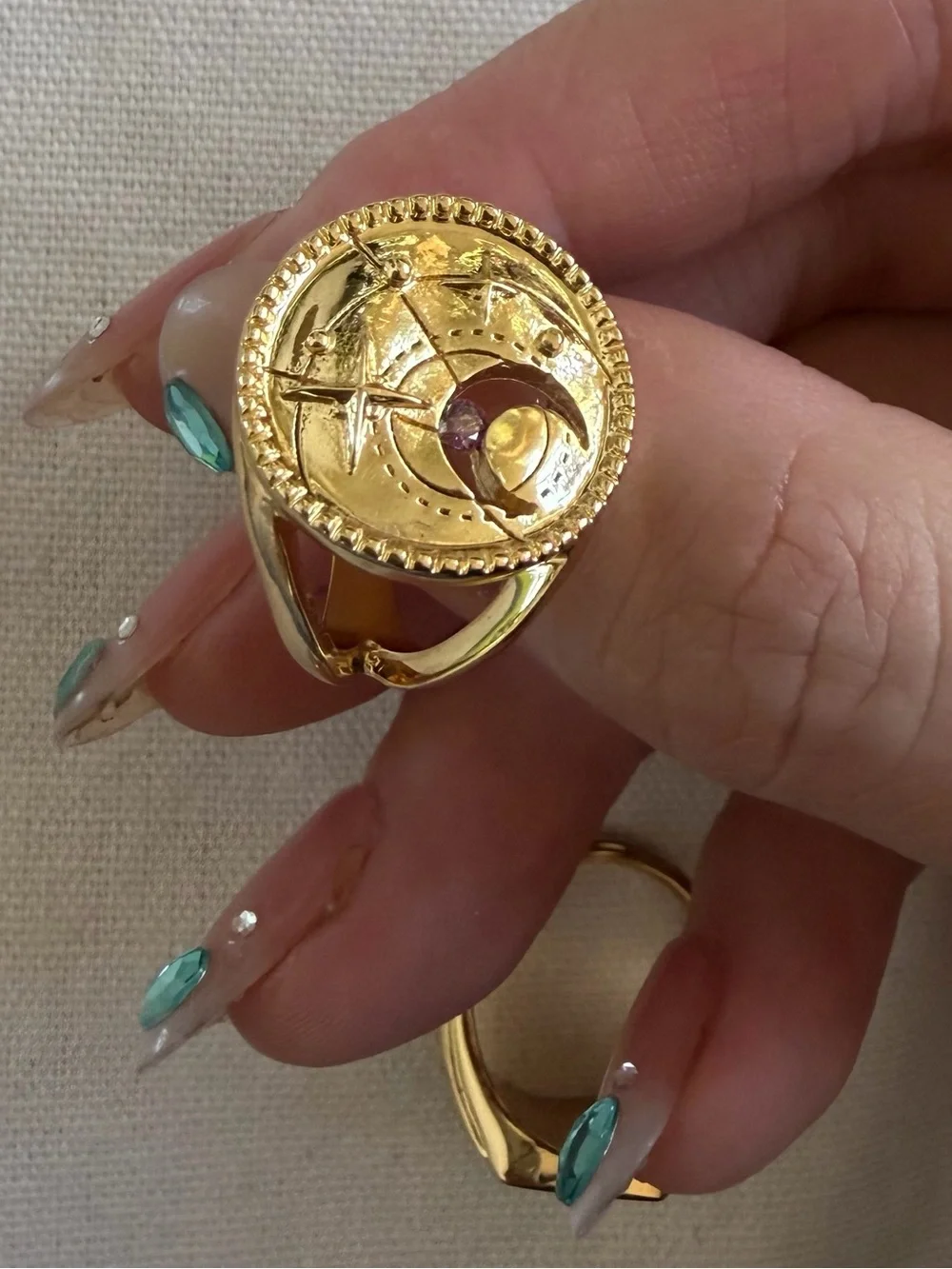 LIKE NEW. Wanderlust+co Birthstone Ring x 2